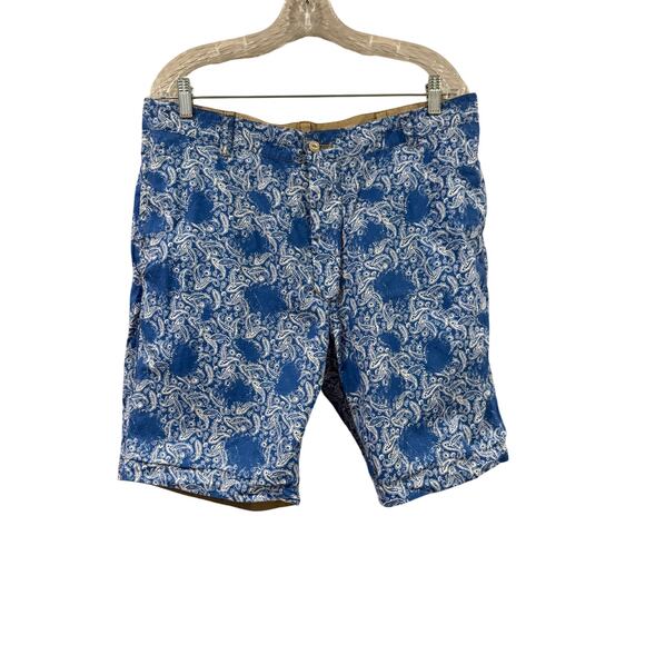 Cremieux Reversible Shorts Blue Paisley / Khaki Size 36 - Picture 1 of 5